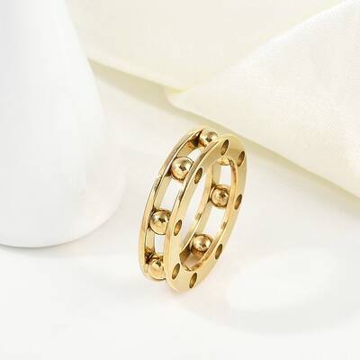Ion Plating(IP) 304 Stainless Steel Finger Ring for Women