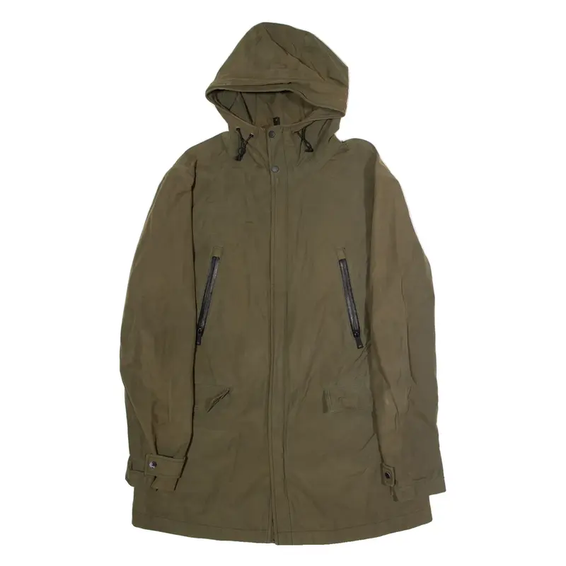 ARMANI JEANS Mens Parka Coat Green Hooded M