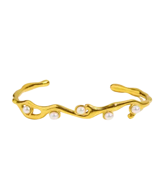 Best Trending 18K Pearl Cuff Bracelet Gift on Sale for Women, Lady, Mother, Wife