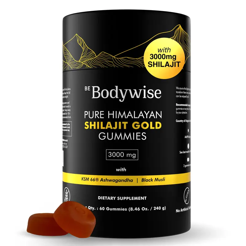 Be Bodywise by Root Labs Pure Himalayan Shilajit Gummies | 3000mg with KSM-66 Ashwagandha, Gokshura, Fulvic Acid & 85+ Trace ...