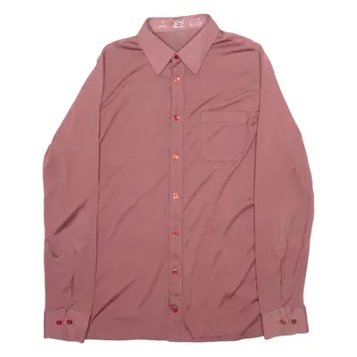 LIBERO Mens Plain Shirt Maroon Long Sleeve S