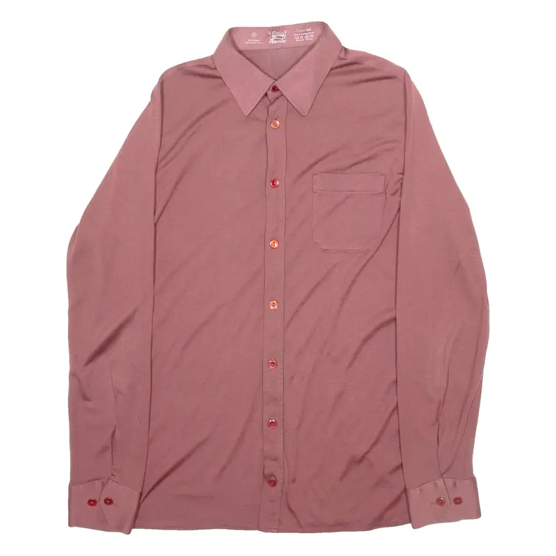 LIBERO Mens Plain Shirt Maroon Long Sleeve S