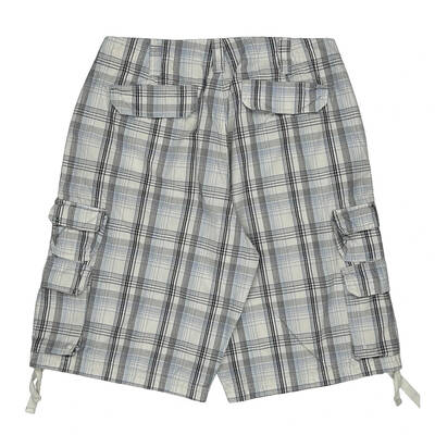 Lee Checked Cargo Shorts - 34W 11L White Cotton | Size: 34″ waist