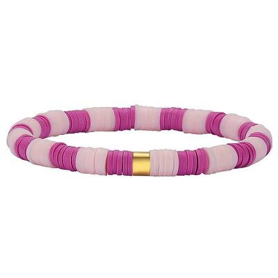 Polymer Clay Heishi Surfer Stretch Bracelet with 304 Stainless Steel Beaded