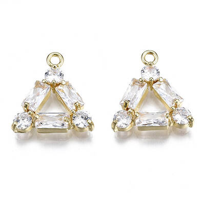 Brass Inlaid Clear Cubic Zirconia Pendants