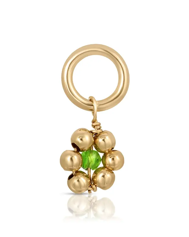 One Love Flowercita Birthstone Charms | Month/Gemstone: May - Emerald | Metal Color: Gold