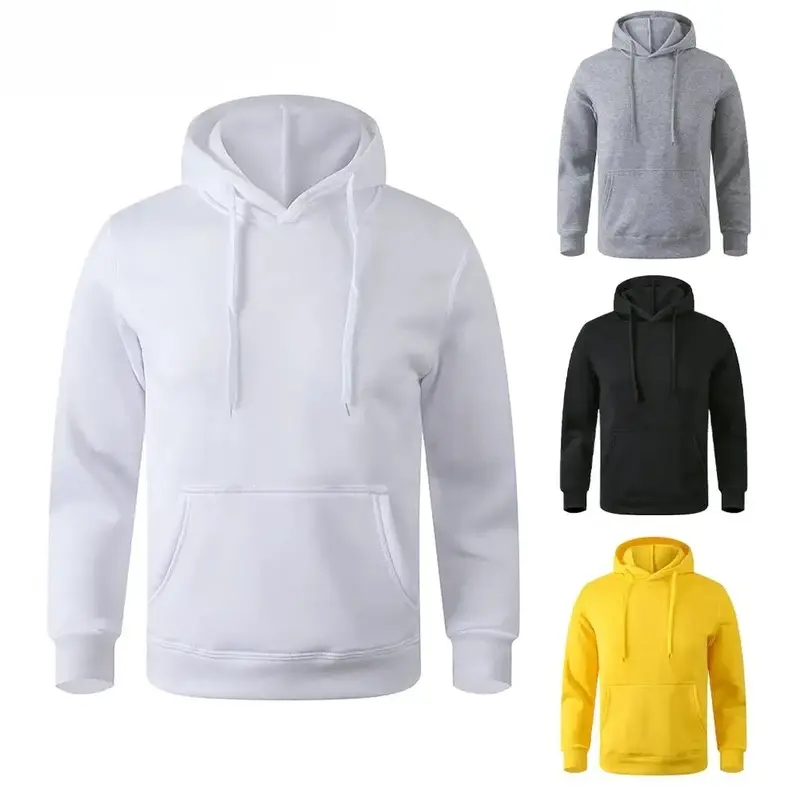 Solid Color Fleece Hoodies Men Women Long Sleeve Sweaters Loose Casual Hoodie Round Neck Sweatshirts Bottom Shirts Pullovers