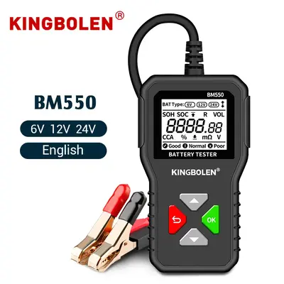 KINGBOLEN BM550 Automotive Battery Tester 6V 12V 24V Car Truck Boats Motorcycles Vehicle Battery Analyzer 100-2000CCA