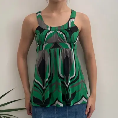 Unbranded Top - Medium Green Polyester Blend