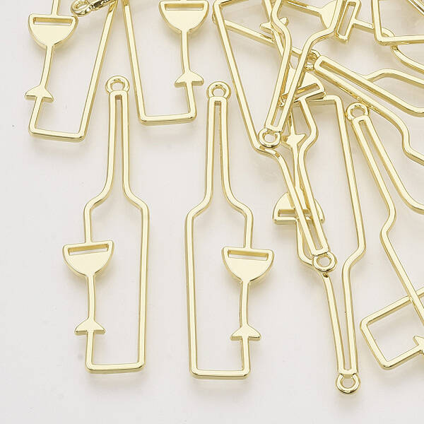 Rack Plating Alloy Open Back Bezel Big Pendants