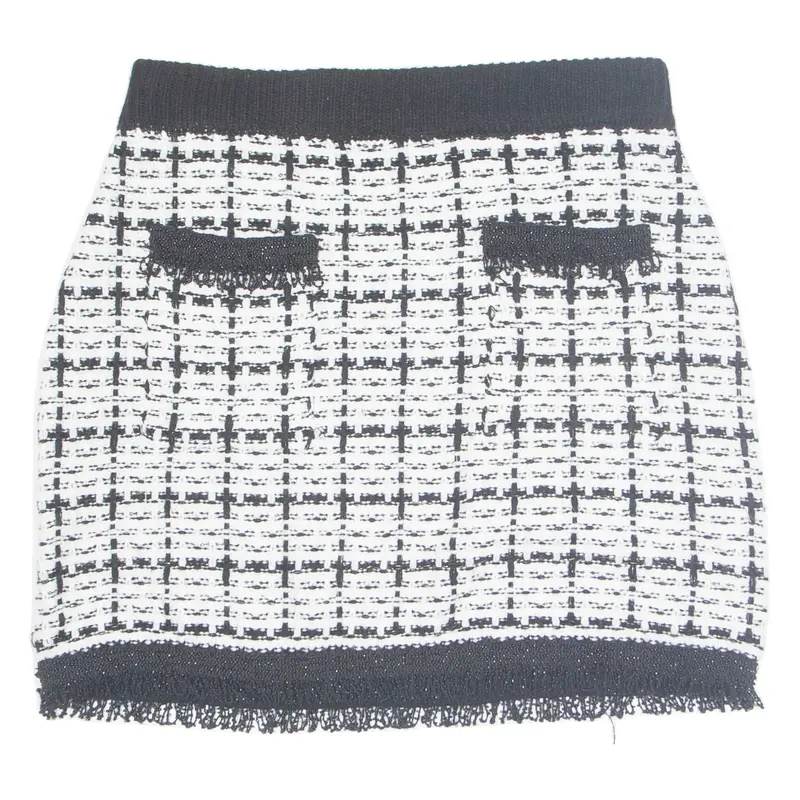 ZARA Womens Mini Skirt Black Short Check S