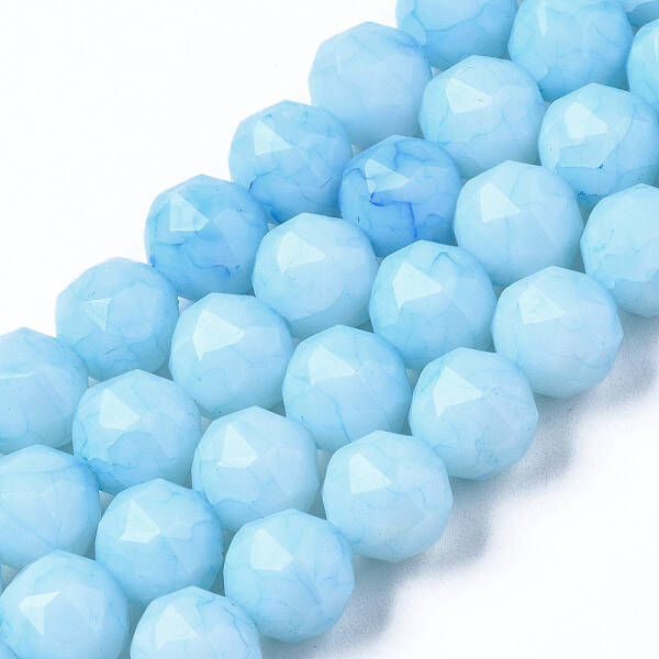 Opaque Baking Painted Glass Beads Strands