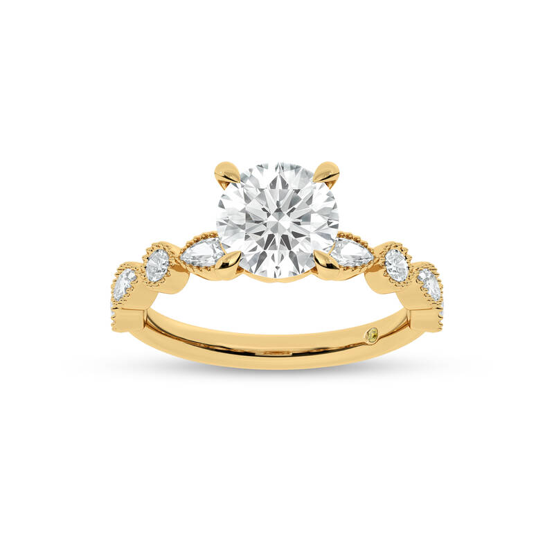 Zenith Round Lab Grown Diamond Engagement Ring | 14K Yellow Gold 1 1/2 CT. TW.