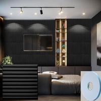 Striped Pattern Wall Panel with Tape, PVC Material 3D Wall Decor Panel for Fall, Modern Wall Decorative Panel for Living...