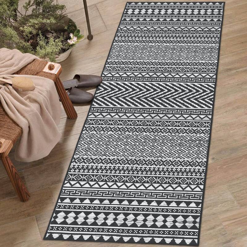 Garvee Washable Runner Rug 2x6 Hallway Runner Rug Boho Rug Indoor Non-Slip Stain Resistant Throw Floor Carpet Geometric Kitch...