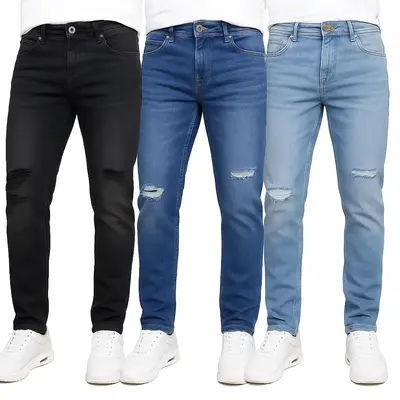Men's Multi Pack Stretch Ripped Jeans