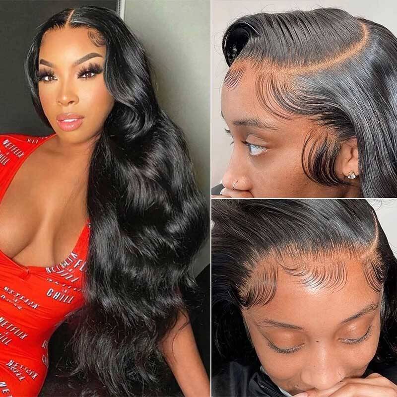 Body Wave 13*6 Hd Transparent Lace Front Wigs 100 Human Hair Lace Wig with pre-plucked hair line Ashimary Hair Wigs