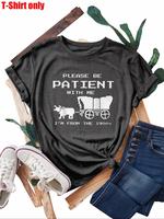 Plus Size Pixelated Cow & Wagon Print Round Neck Tee, Fashion Casual Crew Neck Short Sleeve T-shirt for Daily Holiday Vacatio...