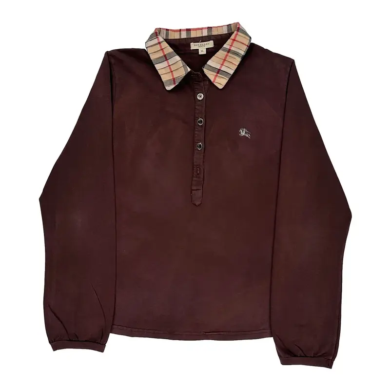 Burberry Brit Fitted Polo Shirt - XL Brown Cotton