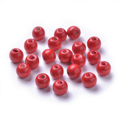 Dyed Natural Wood Beads