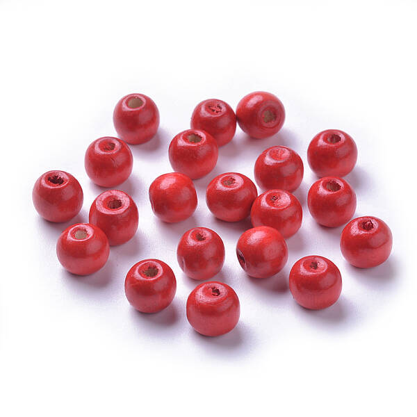 Dyed Natural Wood Beads