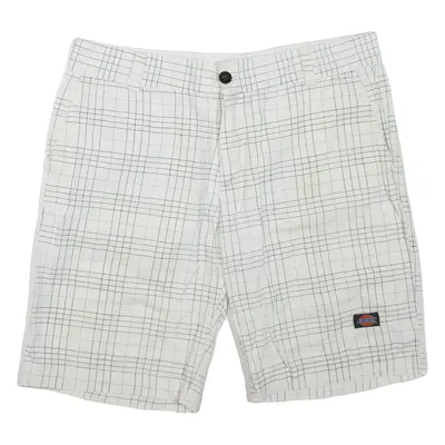 DICKIES Mens Casual Shorts White Check L W36