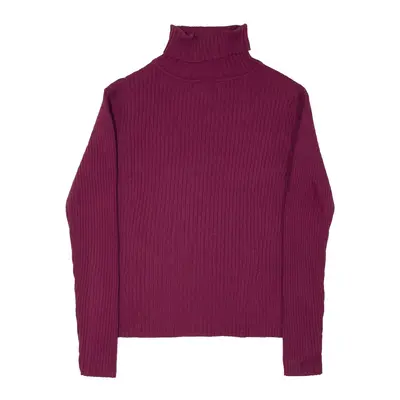 PENDLETON Jumper Purple Tight Knit Roll Neck Womens M