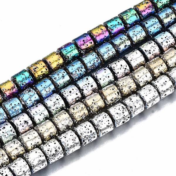 Electroplated Natural Lava Rock Beads Strands