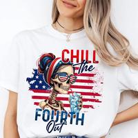Chill The Fourth Out, 4th of july, Funny Skeleton Fourth of July Retro 4th July Snarky America Independence Day intage Americ...