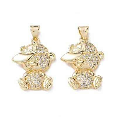 Brass Micro Pave Cubic Zirconia Pendants