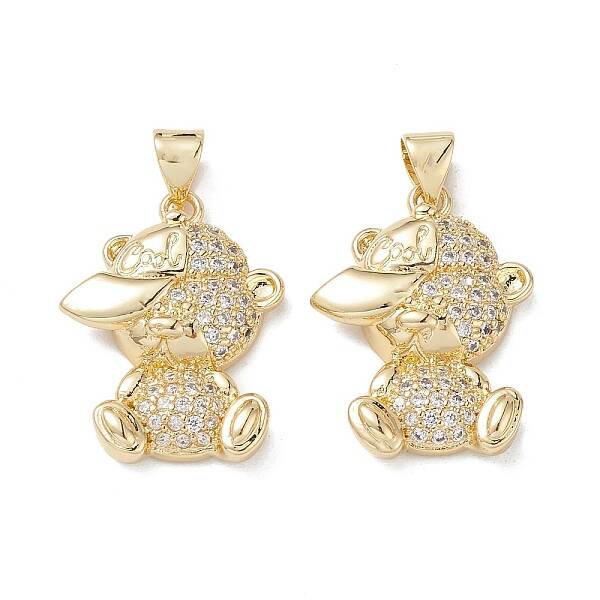 Brass Micro Pave Cubic Zirconia Pendants