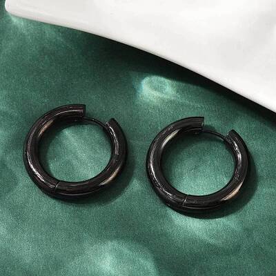 202 Stainless Steel Polishing Hoop Earrings