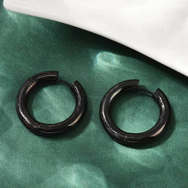 202 Stainless Steel Polishing Hoop Earrings