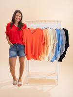 Short Sleeve Dreamy Knit V Neck Top | S - 3X