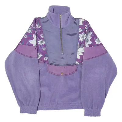 PUBLISPORT Womens Pullover Jacket Purple 80s Floral M