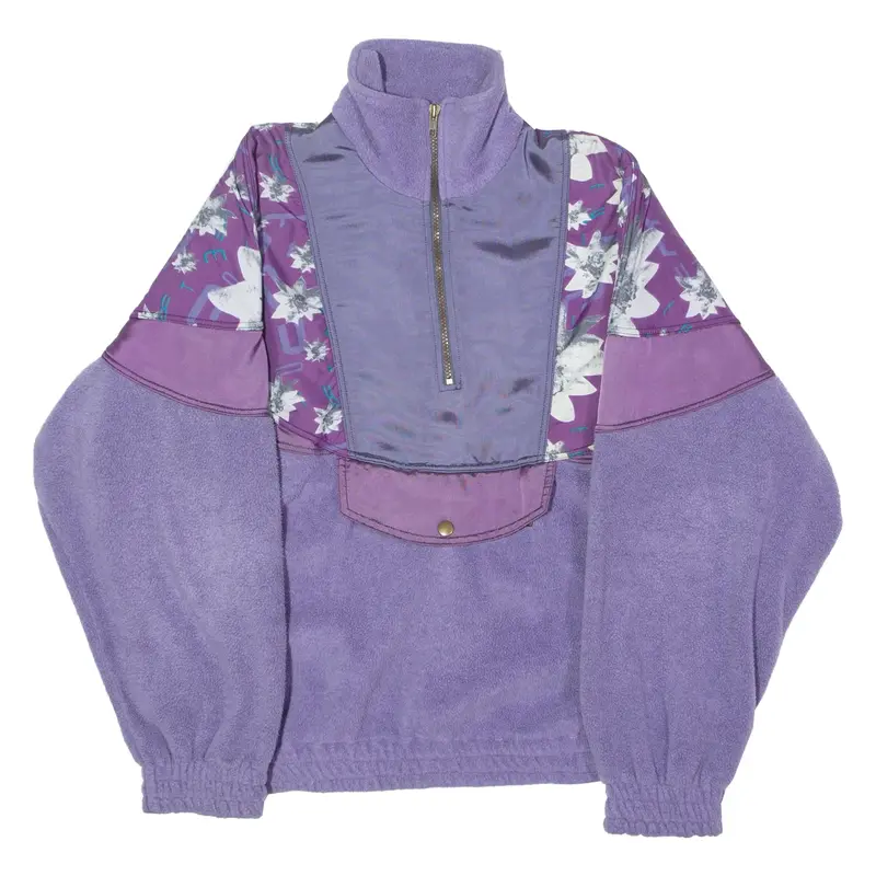 PUBLISPORT Womens Pullover Jacket Purple 80s Floral M