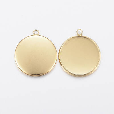 Ion Plating(IP) 304 Stainless Steel Pendant Cabochon Settings