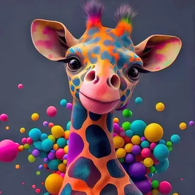 Giraffe Pattern DIY Rhinestones Art Colorful Painting without Frame, 5D Rhinestones Art Colorful Painting Kits for Gift, DI...