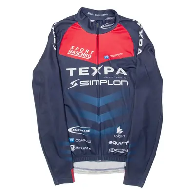 OWAYO Full Zip Cycling Mens Jersey Blue Long Sleeve M