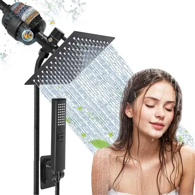 Shower Head Set, 1 Set Including High Pressure Shower Head with Handheld Shower Head & Filter & Installation Accessories & Ho...