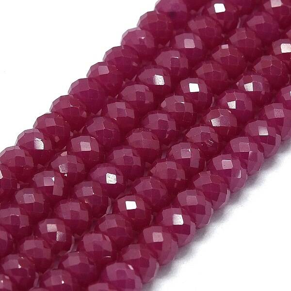 Lab Grown Red Corundum Beads Strands