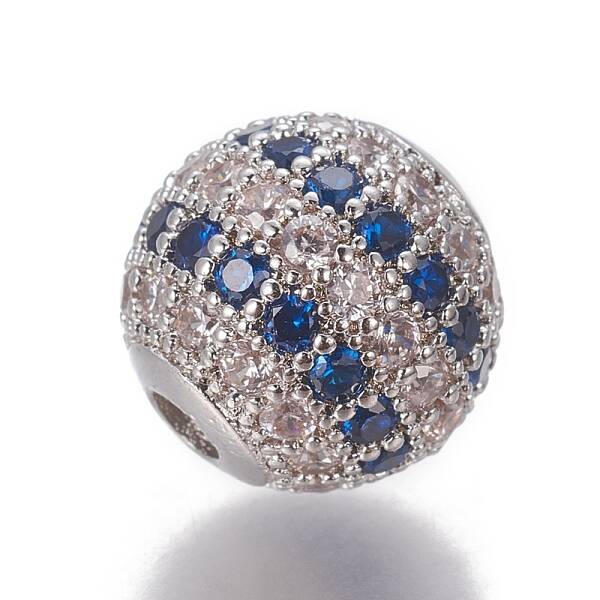 Brass Cubic Zirconia Beads