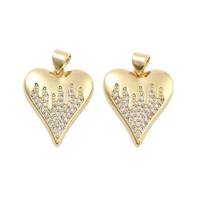 Brass Pave Clear Cubic Zirconia Pendants