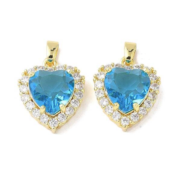 Brass Micro Pave Clear Cubic Zirconia Pendants