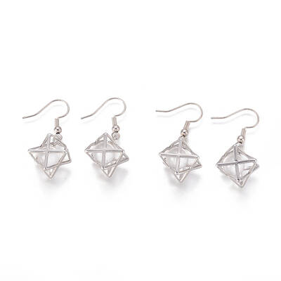 Natural Quartz Crystal Dangle Earrings