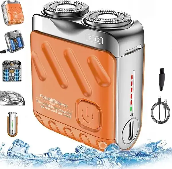 【Top Gift Choice】Portable razor, USB Rechargeable, Luggage Mini Electric Shaver, Beard Shaver Mini and Portable Suitcase ...