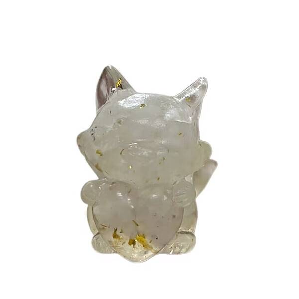 Resin Fox with Heart Display Decoration