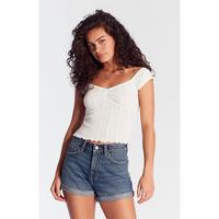Pacsun Women's Dark Indigo Roll Cuff Denim Mom Shorts