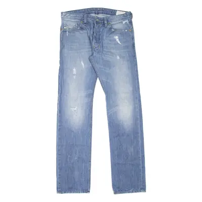 DIESEL Safado Distressed Mens Jeans Blue Slim Straight Stone Wash W31 L32