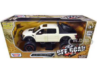 2017 Ford F-150 Raptor Off-Road Pickup Truck Cream 1/24-1/27 Diecast Model Car by Motormax